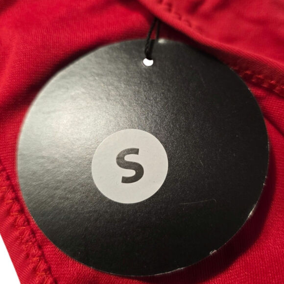 Envya Swimwear One Shoulder Ruffled‎ 2-Piece Bikini Red Swimsuit  Size S NWT - Picture 4 of 9